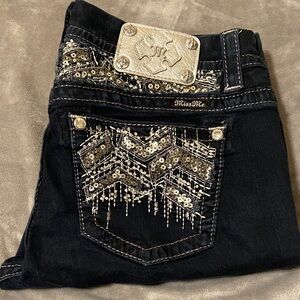 Miss Me 29 Easy Boot Dark Blue Embellished Jeans